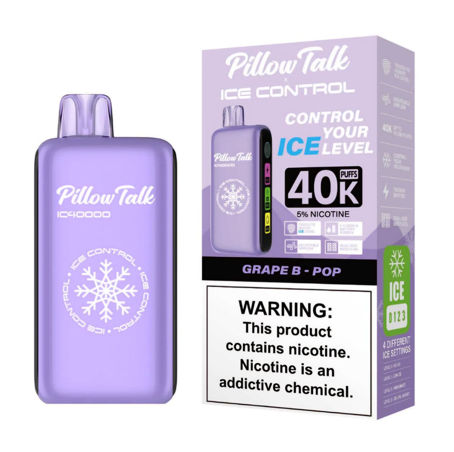 PILLOW TALK (adjustable ice, sour, sweet, and nic levels)